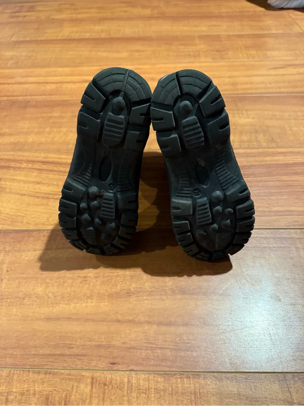 Kids Black and Gray Winter Snow Boots with Orange Accents